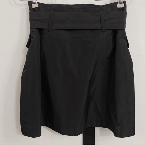 Burberry London Collection RTW Black Double Breasted Trench Skirt Belt 0 2 XS - Picture 4 of 11